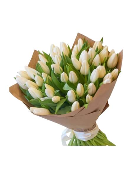Букет  белых тюльпанов