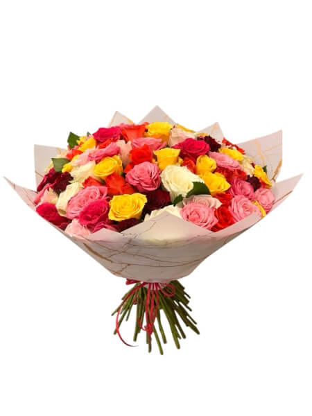 Boquet  of 25/51/101 mix roses in gift package